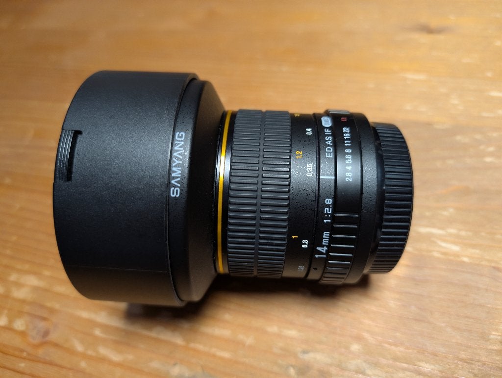 Samyang 14mm F/2.8 ED AS IF UMC Sony A-mount. Supergroothoek, Handmatige focus, Zo goed als nieuw, Sony A-mount, 14 mm