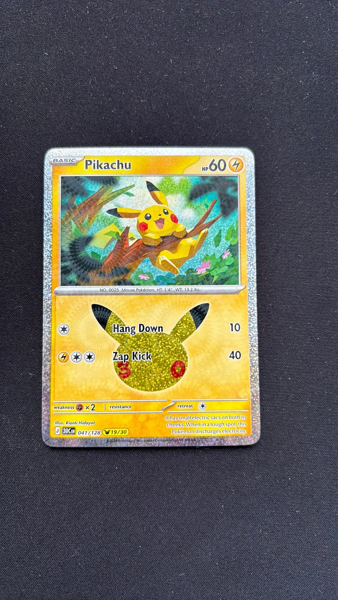 Pikachu (30C 041) 30th Celebration, Ophalen of Verzenden, Zo goed als nieuw