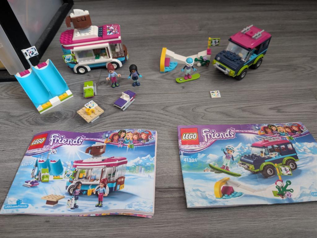 Lego Friends 41319 koek en zopie 41321 wintersport terreinwa, Ophalen of Verzenden, Zo goed als nieuw