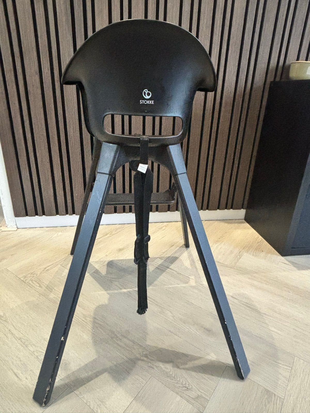 Stokke Clikk kinderstoel - Zwart - Gebruikt, Kinderen en Baby's, Ophalen of Verzenden, Gebruikt, Overige typen, Afneembaar eetblad