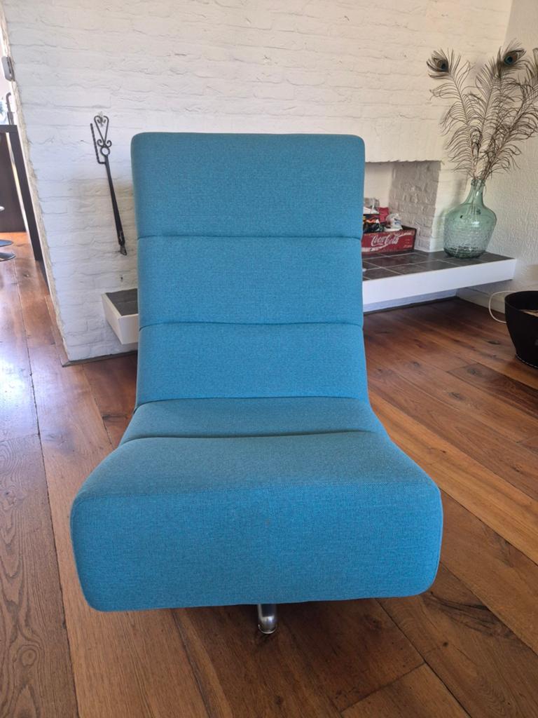 Comfortabele groen/blauwe draaistoel - zo goed als nieuw, Huis en Inrichting, Stoelen, Ophalen of Verzenden, Zo goed als nieuw