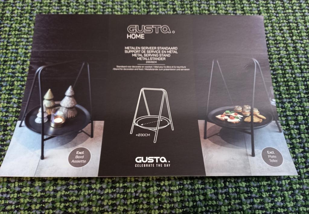 Gusta Home metalen serveer standaard zwart, Ophalen of Verzenden, Nieuw, Metaal