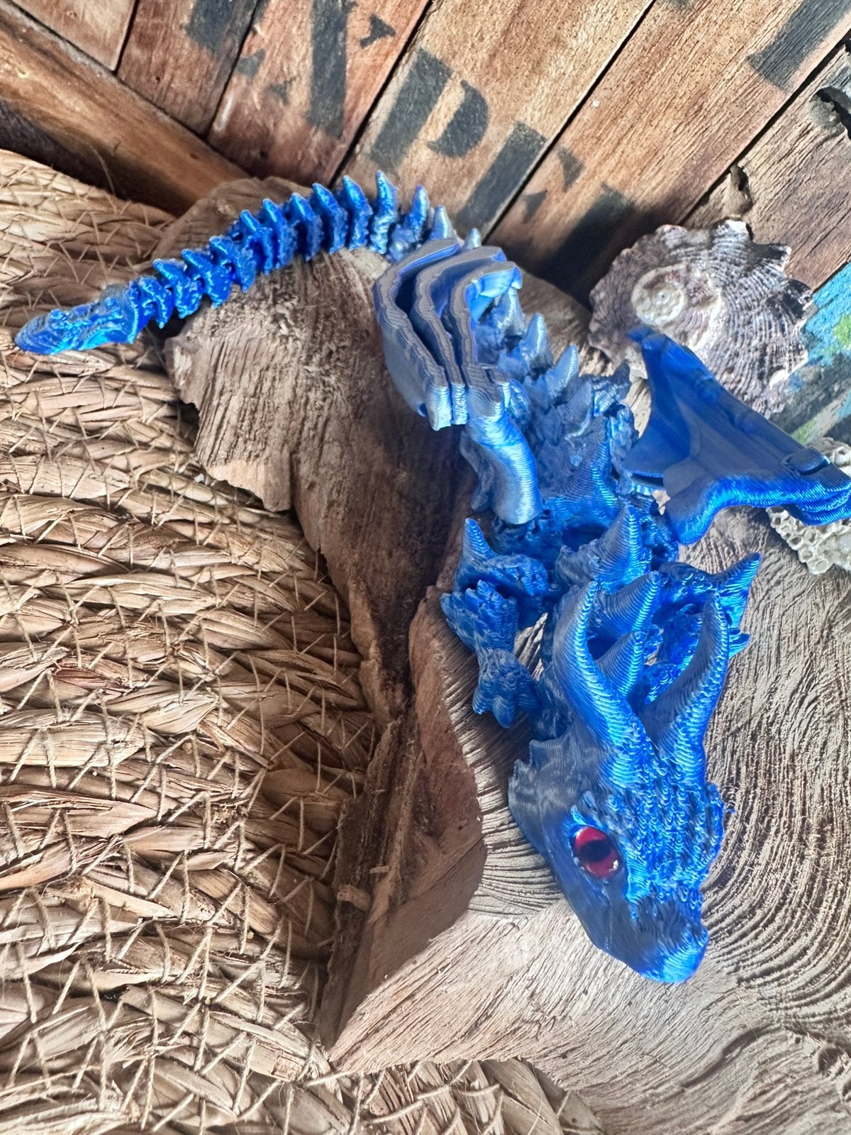 DND draakje / 3D geprint / blauw / fantasy / fidget toy