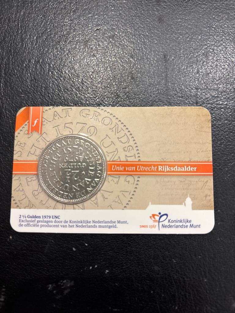 Coincard 2,5 gulden 1979 UNC - Unie van Utrecht Rijksdaalder, Postzegels en Munten, Munten | Nederland, Losse munt, 2½ gulden