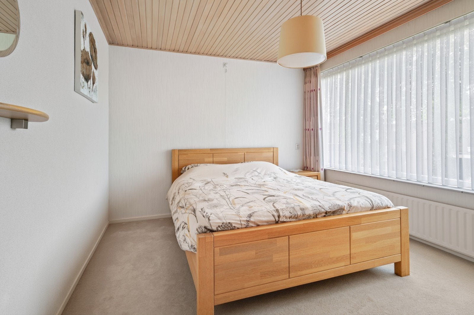 2 persoon massief houten bed+ lattenbod+ Mline matras+dekbed, Huis en Inrichting, Ophalen, Gebruikt, Tweepersoons, 160 cm