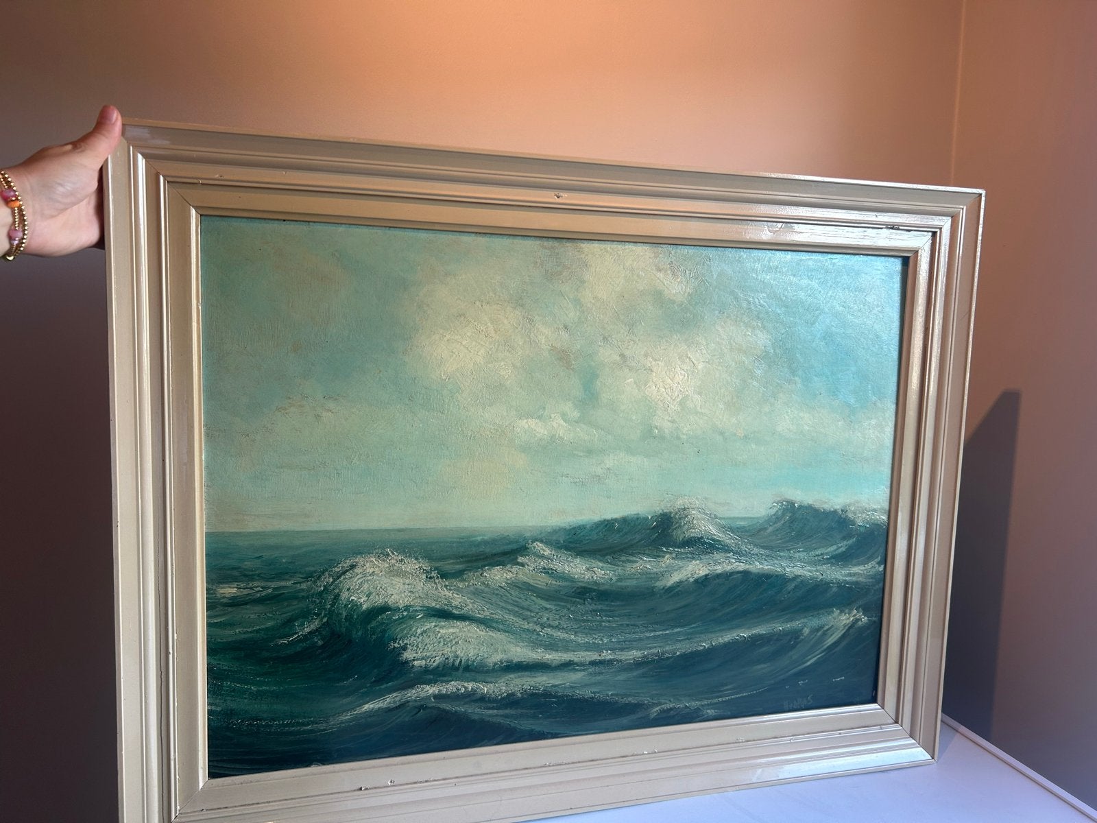 Schilderij H. Van der Plas - Maritiem / water, Ophalen, Maritiem / water, Doek, Realistisch