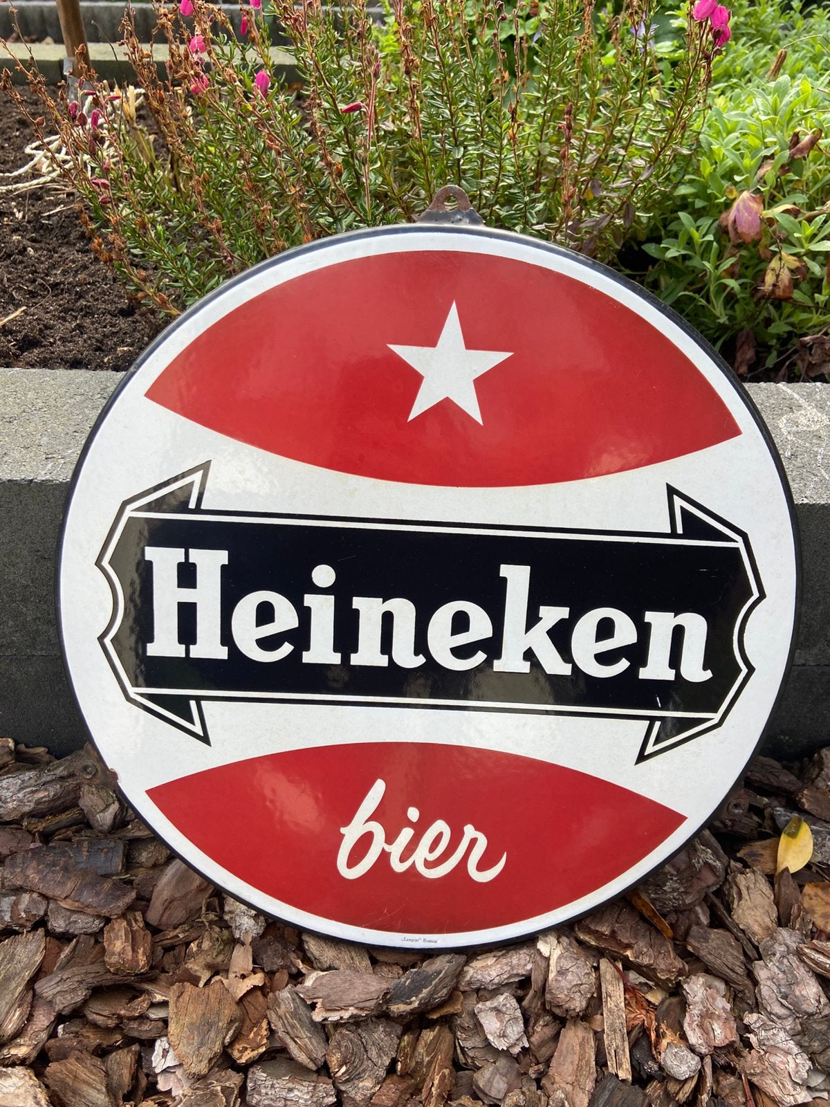 Emaile bord heineken bier ., Ophalen of Verzenden, Zo goed als nieuw, Reclamebord