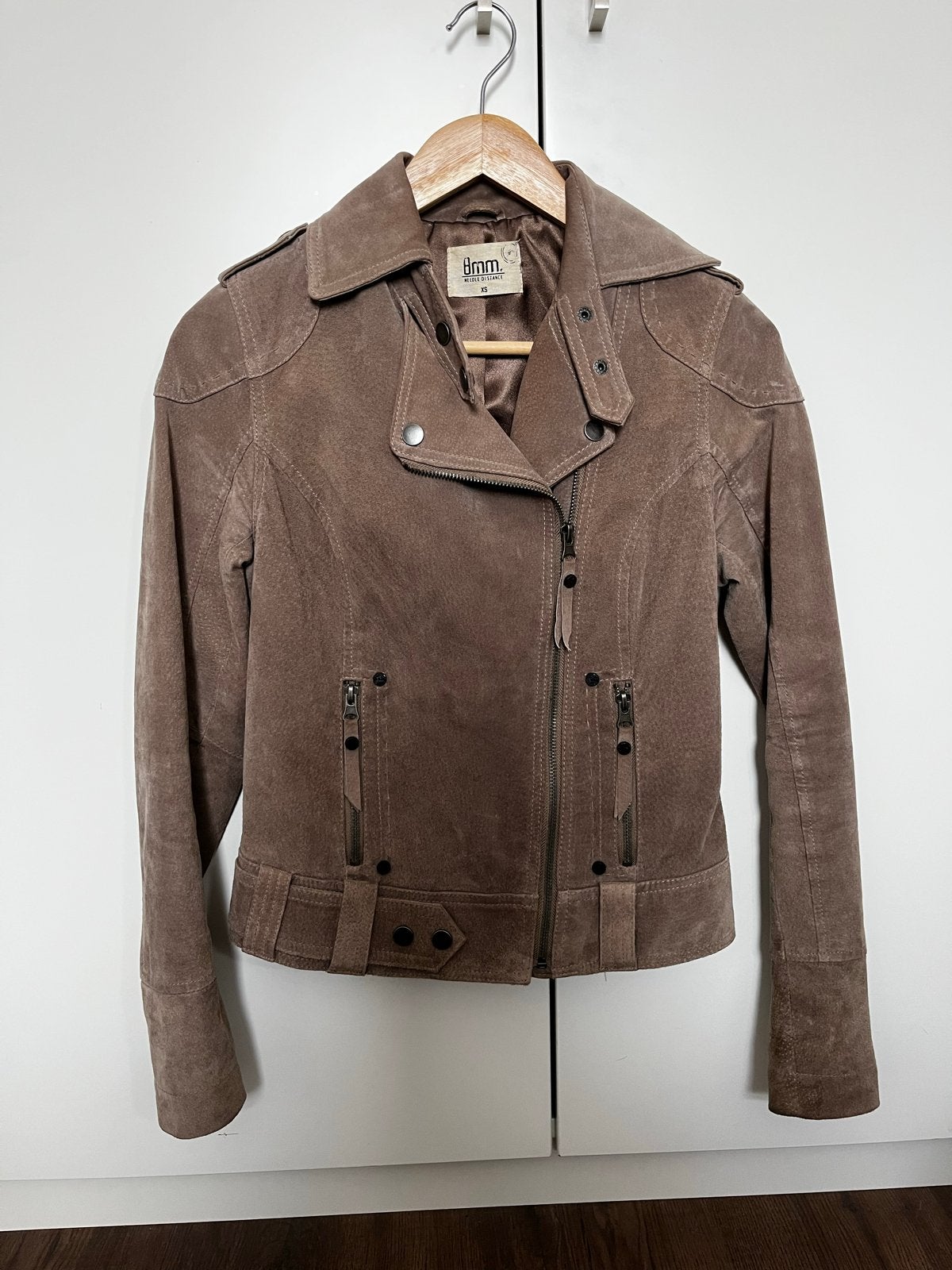 Leren bikerjack - Maat XS, Kleding | Dames, Ophalen of Verzenden, Gedragen, Maat 34 (XS) of kleiner, Bruin