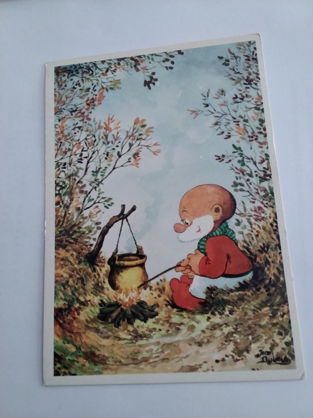 Vintagekaart Paulus  de BosKabouter bij Kampvuur -, Verzamelen, Ansichtkaarten | Themakaarten, Ongelopen, 1960 tot 1980, Ophalen of Verzenden