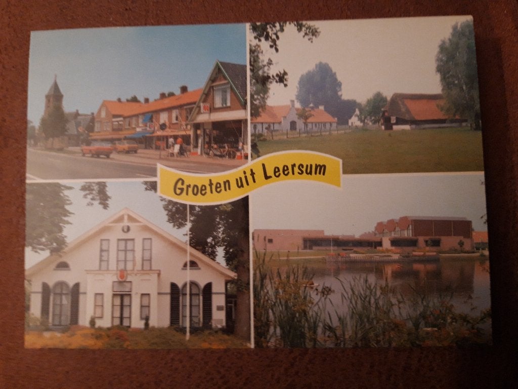 Groeten uit Leersum, 4 luik kaart , ca. 1975, Verzamelen, Ophalen of Verzenden, 1960 tot 1980, Ongelopen, Utrecht