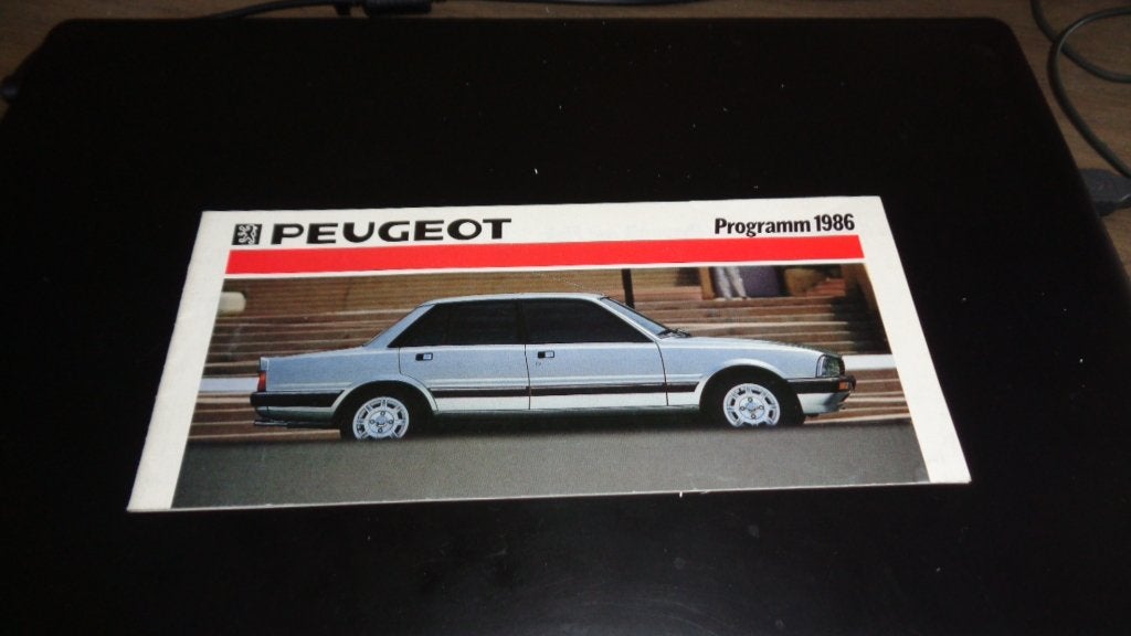 Folder PEUGEOT Programma  1986, Verzenden, Zo goed als nieuw, Peugeot