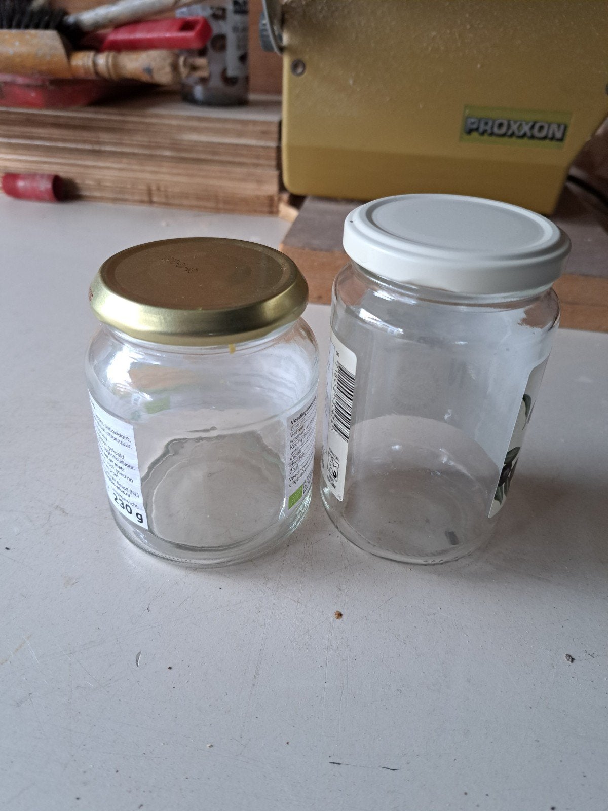 jampotjes met deksel, leeg en schoon, Ophalen, Glas, Pot, Bus of Blik
