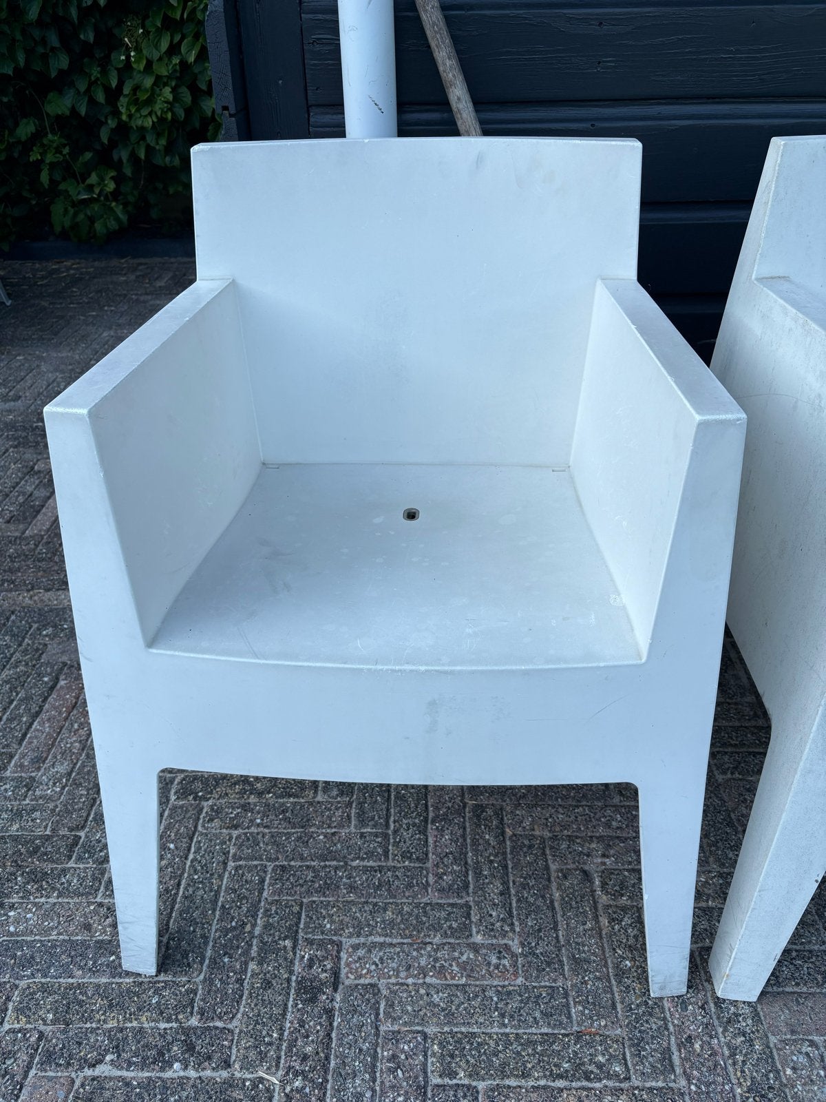 Witte kunststof stoel - Gebruikt, Ophalen, Kunststof, Gebruikt, Wit