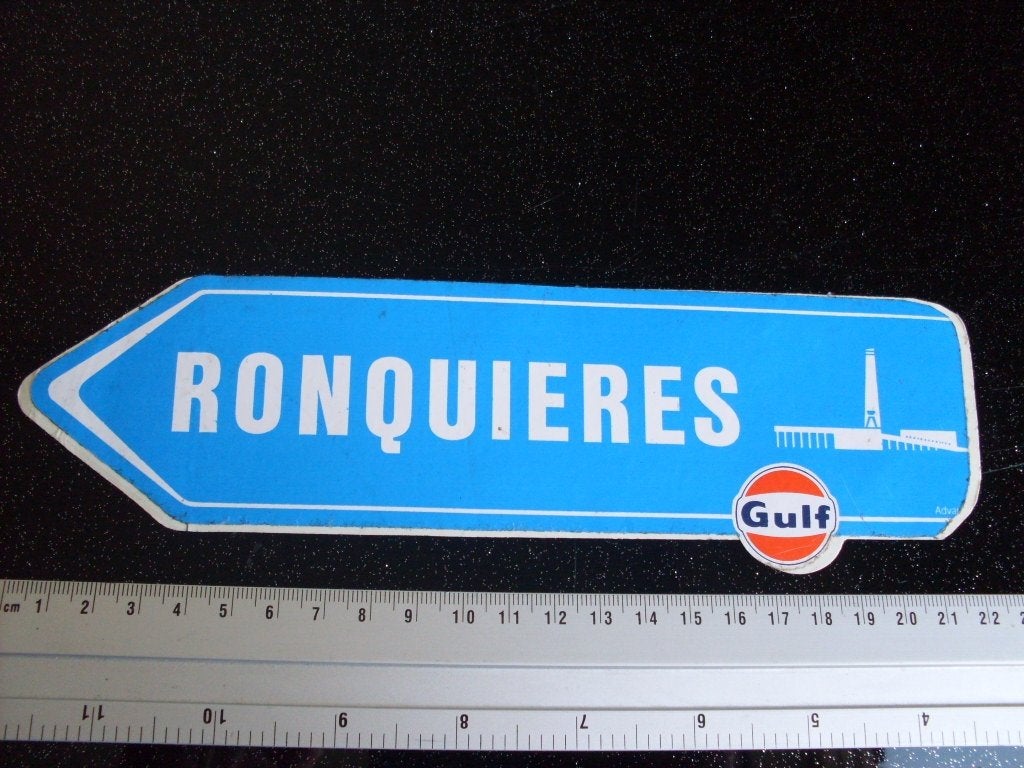 sticker Gulf logo ronquieres, Verzamelen, Verzenden, Zo goed als nieuw, Bedrijf of Vereniging