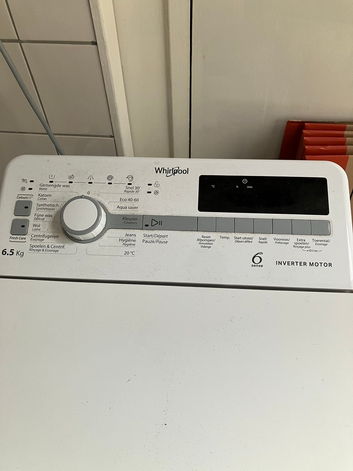 Whirlpool Bovenlader Wasmachine - 1,5 jaar oud, 6 tot 8 kg, Ophalen, Gebruikt, Bovenlader