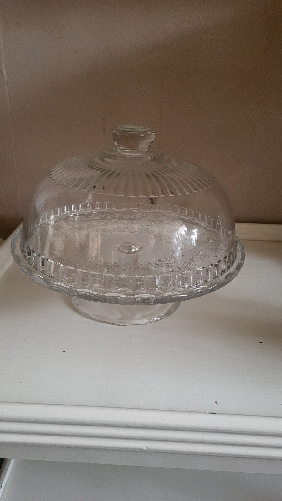 Mooie glazen taartplateua met deksel, Ophalen, Overige stijlen, Glas, Schaal of Schalen