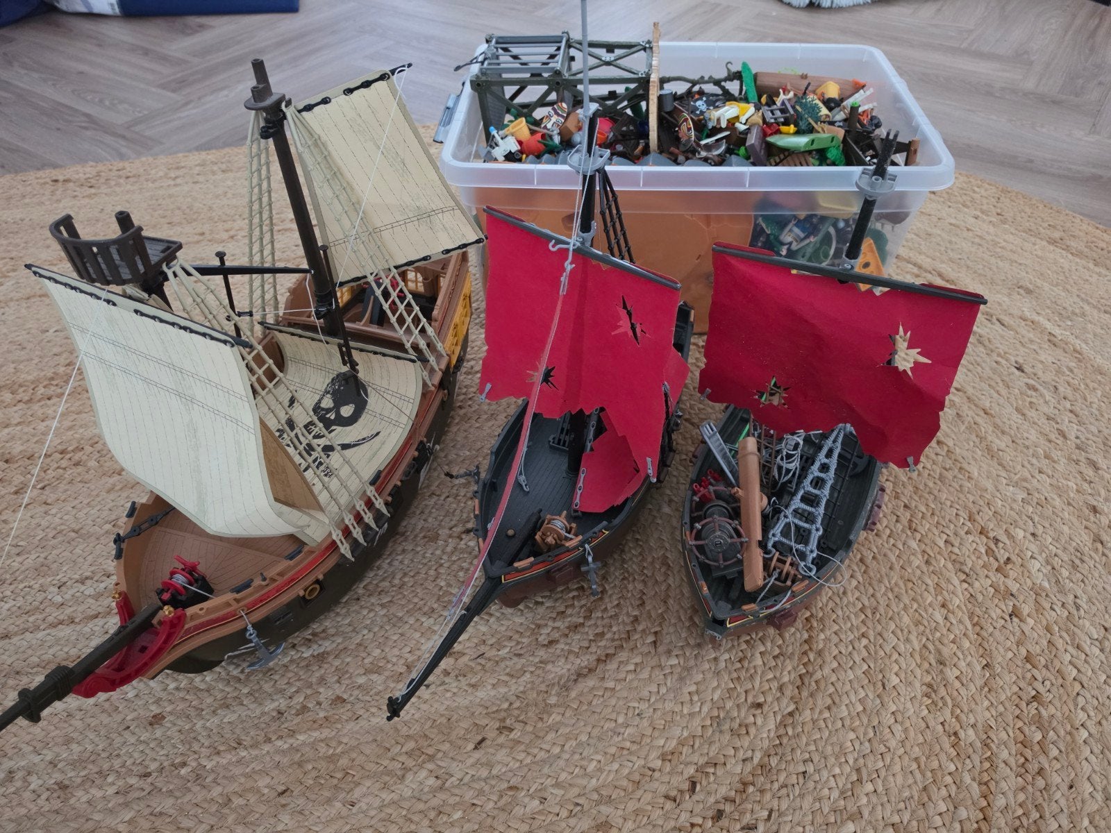 Playmobil Piratenschepen en grote verzameling onderdelen, Pirates, Gebruikt, Complete set, Ophalen of Verzenden