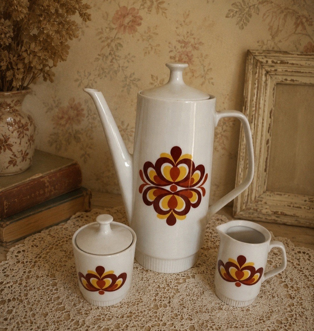 Vintage DDR Golditz Koffieservies, Antiek en Kunst, Antiek | Servies compleet, Ophalen of Verzenden