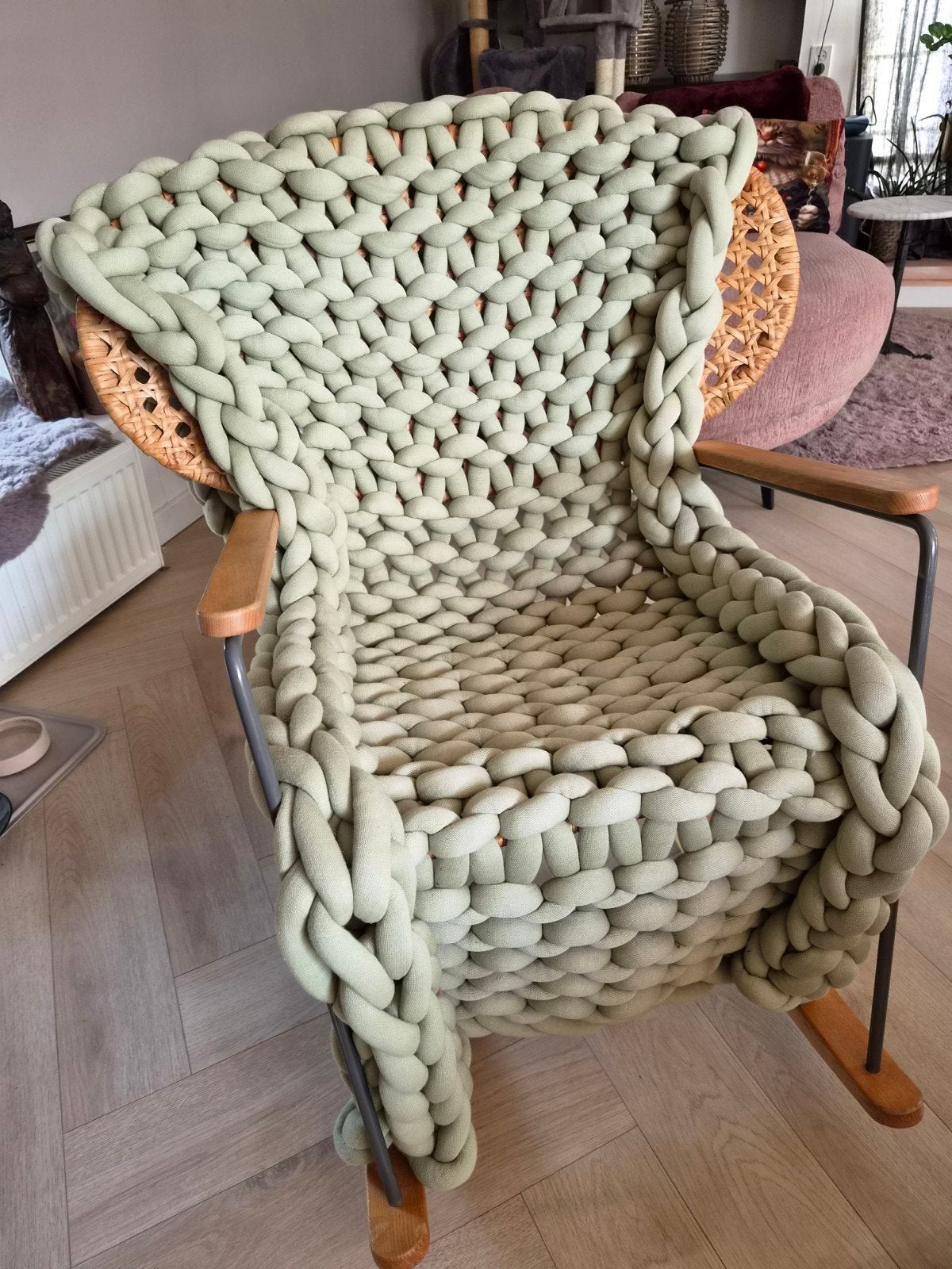 Leuke rotan schommelstoel, Ophalen of Verzenden, Zo goed als nieuw, Stoel(en)
