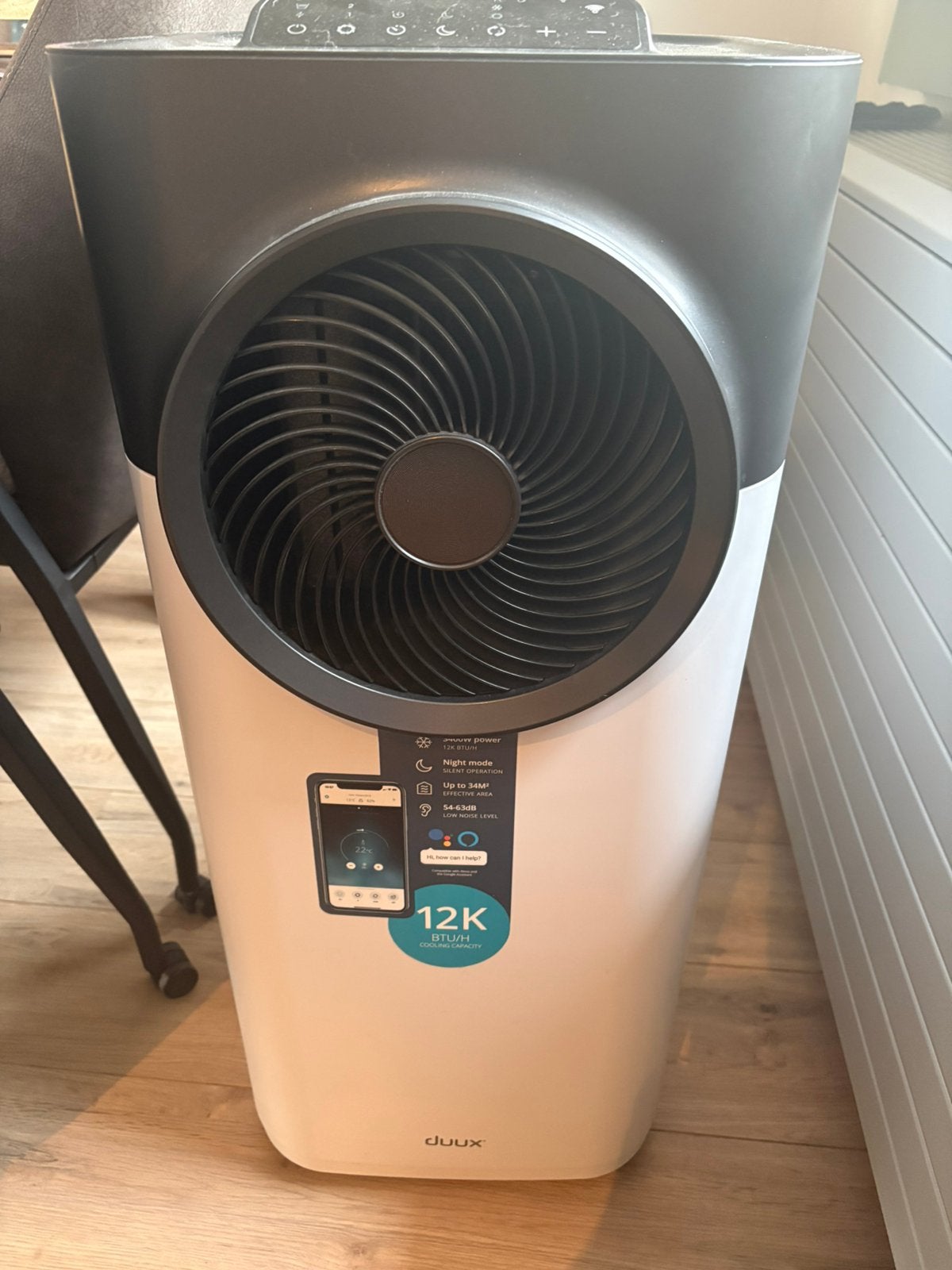 Mobiele airco duux blizzard smart 12000 btu, Ophalen, Zo goed als nieuw, Mobiele airco, 3 snelheden of meer