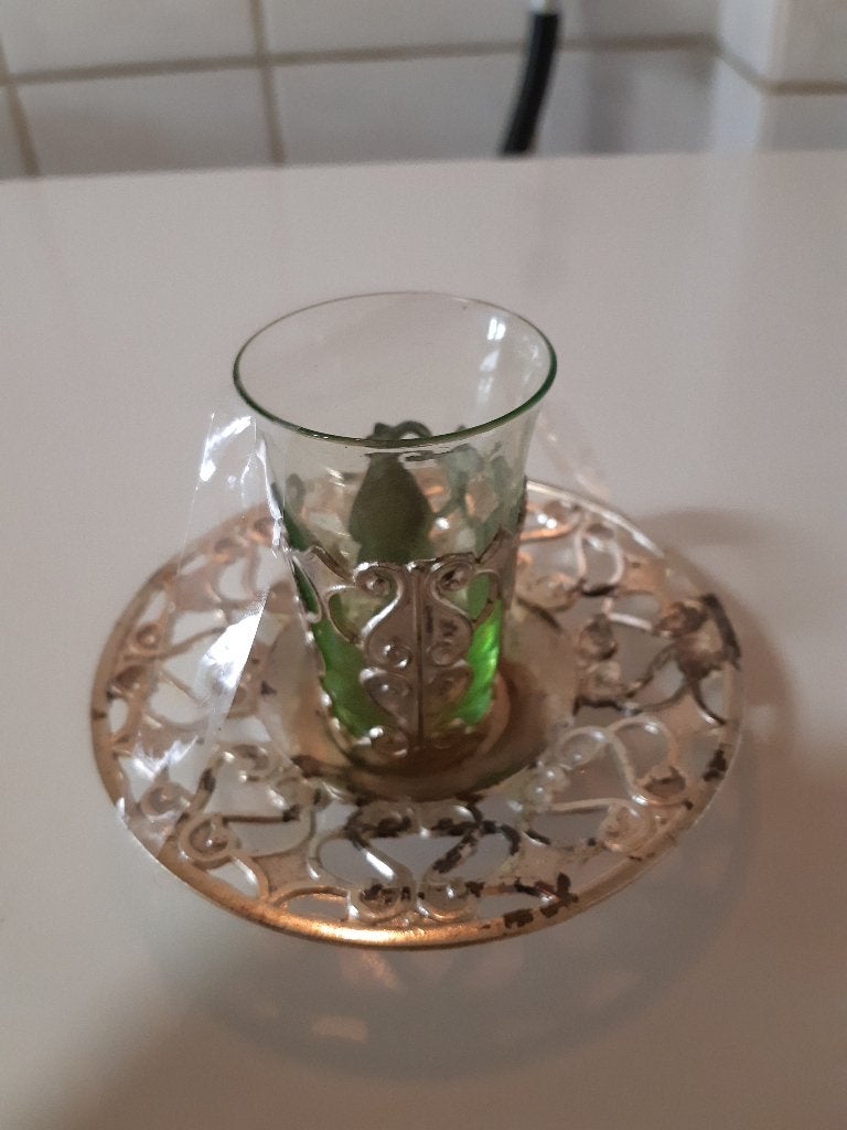 Vintage Marokkaans / Turks theeglas, Huis en Inrichting, Ophalen of Verzenden, Zo goed als nieuw, Kop(pen) en/of Schotel(s), Overige materialen