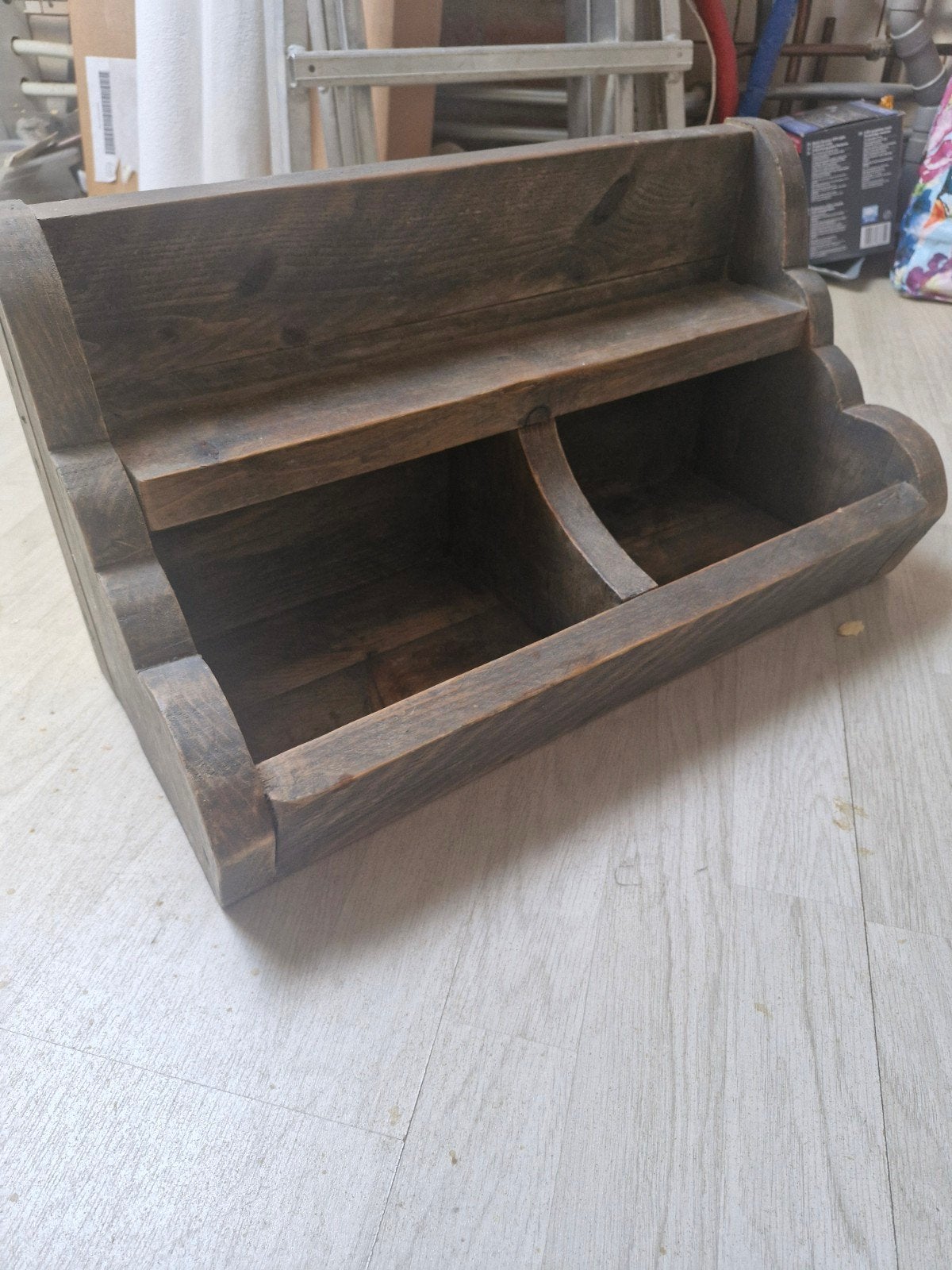 Decoratieve houten bak met vakken - gruttersbak, Ophalen, Hout, Bruin, Landelijk
