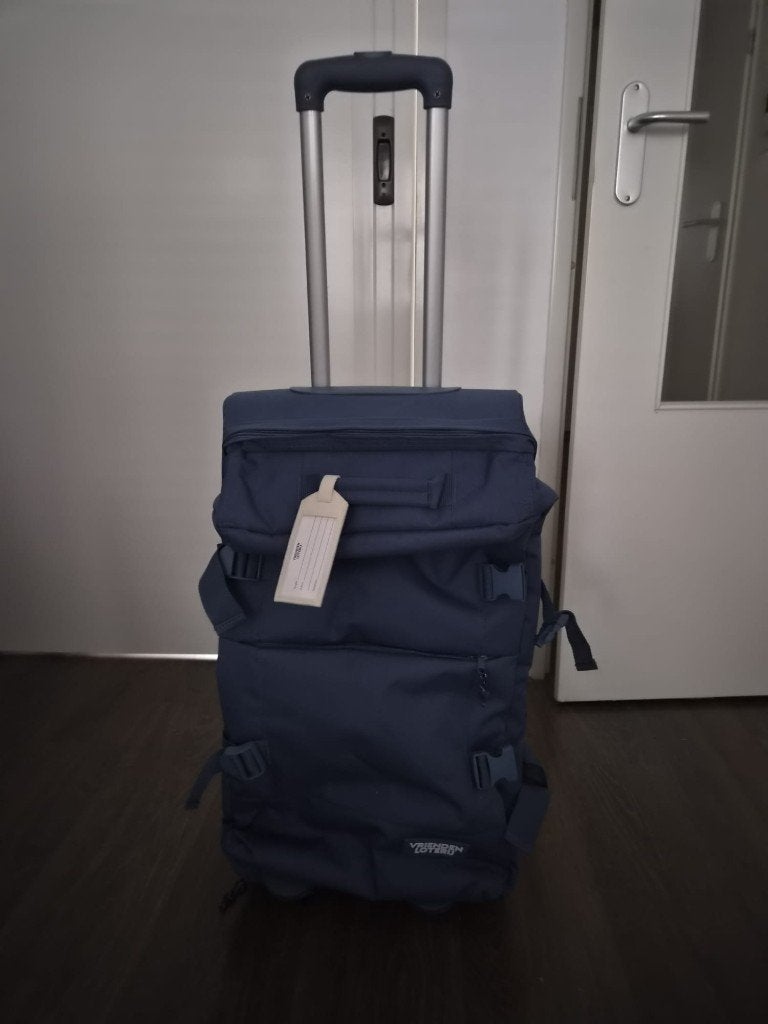 Rolkoffer, blauw 78 liter, nooit gebruikt, Overige materialen, Wieltjes, Nieuw, 35 tot 45 cm