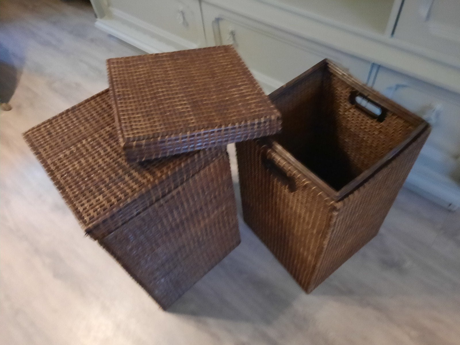 Vintage bijzettafels met opbergruimte, Ophalen, 50 tot 100 cm, Minder dan 50 cm