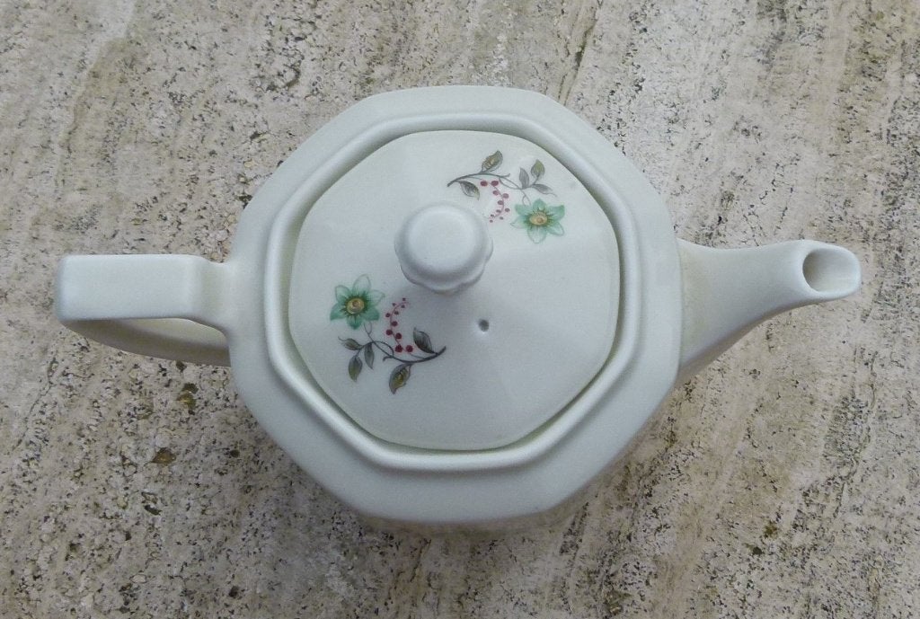 Mosa Theepot en 5 Koffie Kop + Schotels met Groene Bloem, Ophalen of Verzenden
