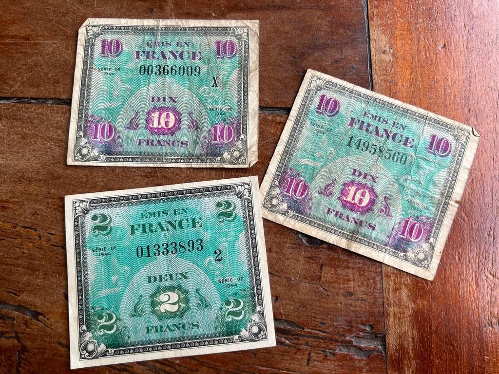 WO2 Amerikaans invasie geld Frankrijk Normandië 1944, Verzamelen, Militaria | Tweede Wereldoorlog, Amerika, Ophalen of Verzenden