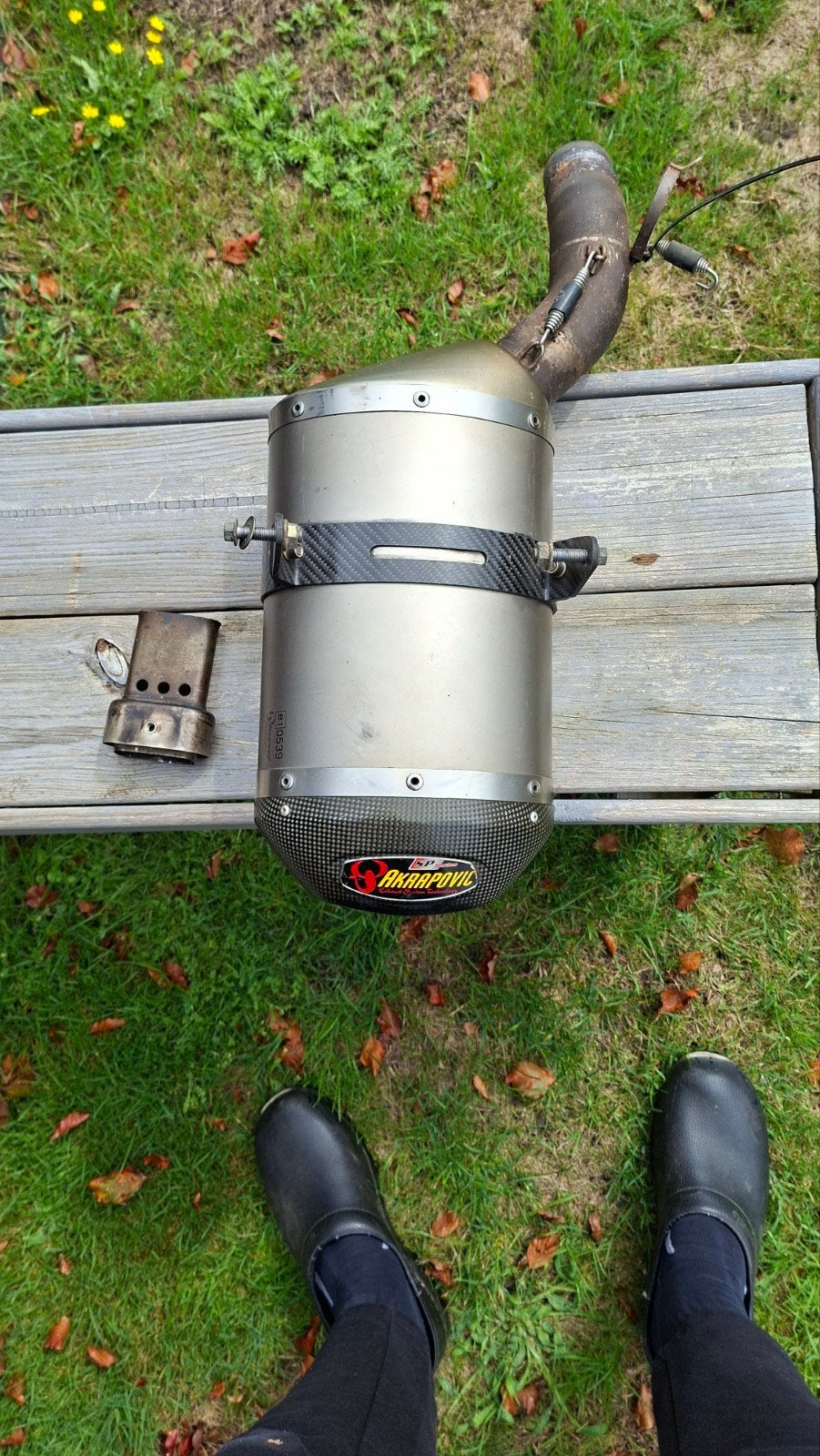 Akrapovic uitlaat Kawasaki ZX6R 2005-2006 met DB killer, Motoren, Ophalen of Verzenden, Gebruikt