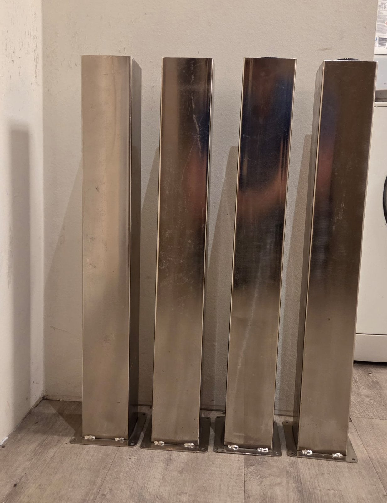 4x duraLine RVS tafelpoten 9 x 9 x 72 cm, Ophalen of Verzenden, Nieuw, Overige metalen