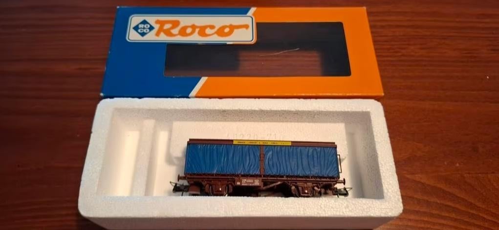 Roco 46220 H0 Zeilwagen 'Hoogovens' van de NS, Hobby en Vrije tijd, Modeltreinen | H0, Gelijkstroom, Wagon, Ophalen of Verzenden