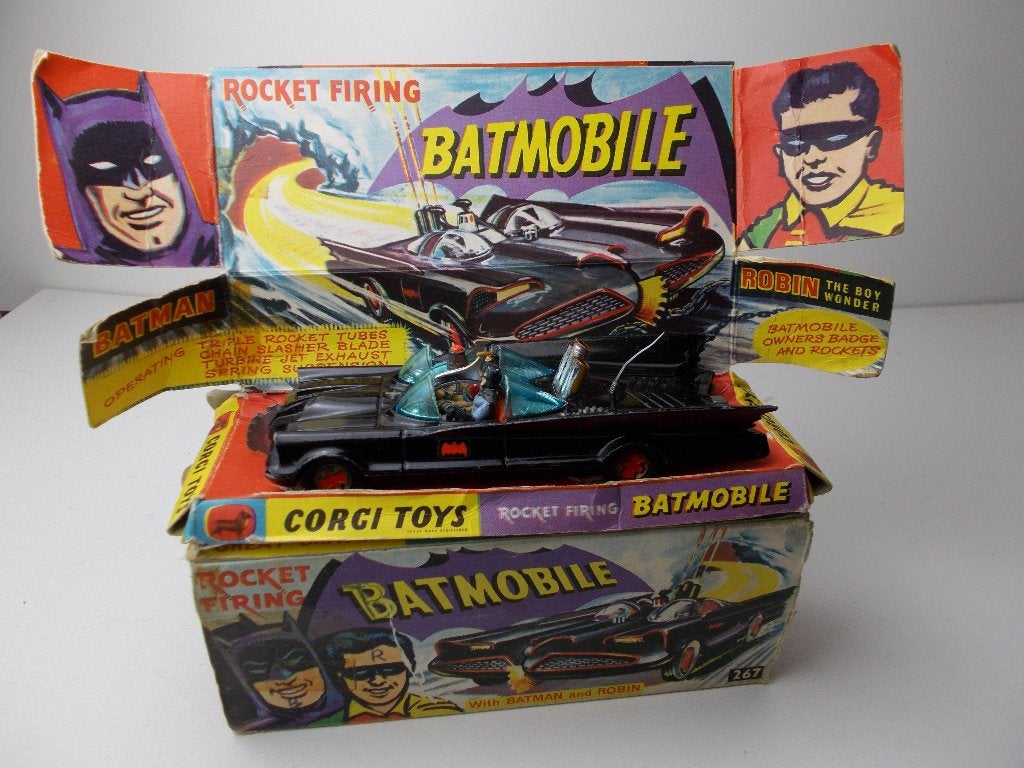 1966 Corgi Toys 267 BATMOBILE + ORIGINELE DOOSJES! (-B-), Ophalen of Verzenden, Zo goed als nieuw, Auto, Corgi