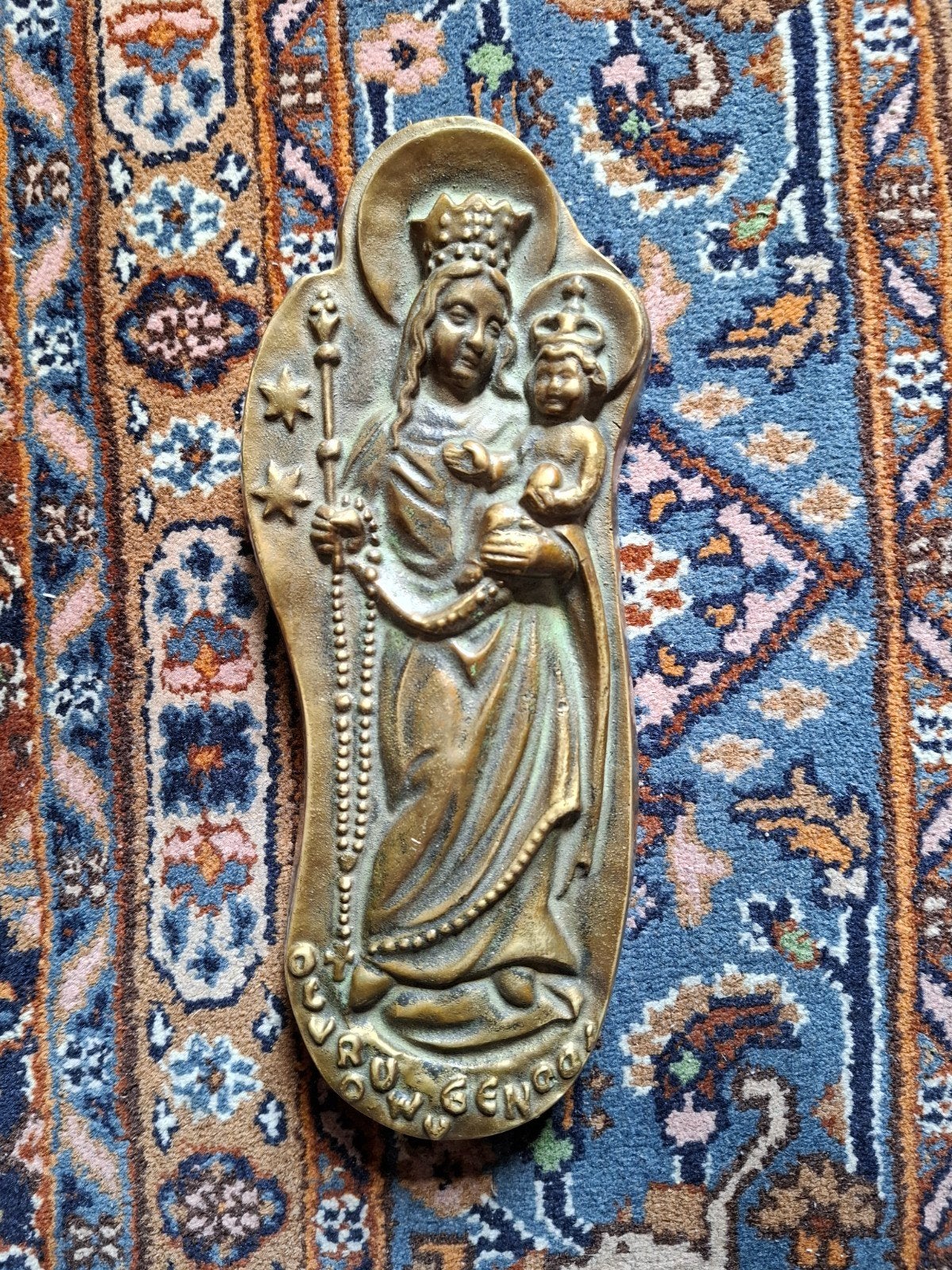 Onze lieve vrouw van genooi venlo brons messing plaquette, Ophalen, Koper
