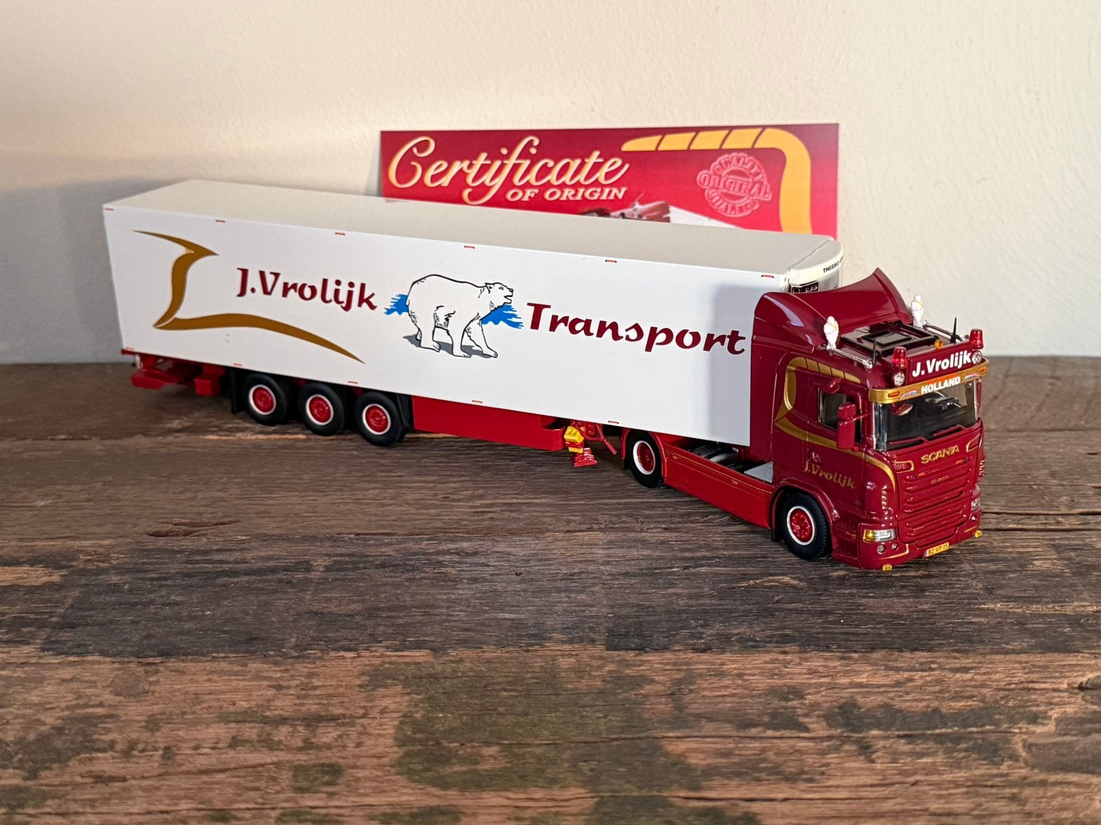 Tekno - Scania Highline J. Vrolijk, Hobby en Vrije tijd, Modelauto's | 1:50, Ophalen of Verzenden, Zo goed als nieuw, Bus of Vrachtwagen