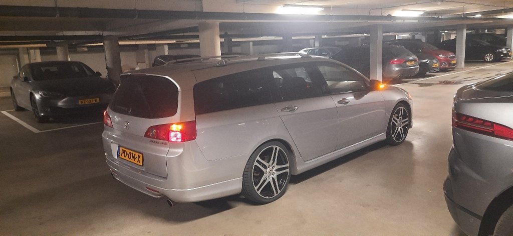 Honda Accord 2.4 I Tourer Type S 2003 Grijs, Auto's, Voorwielaandrijving, Zwart, Leder en Stof, 10 km/l
