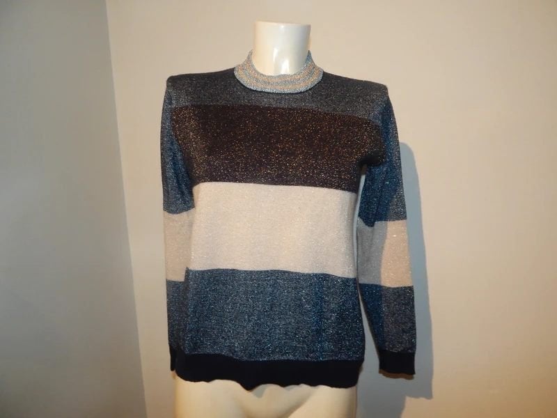 Chloe Stora mooie glitter trui kolletje rits op de rug 2/M, Maat 38/40 (M), Zo goed als nieuw, Chloe Stora, Meerkleurig