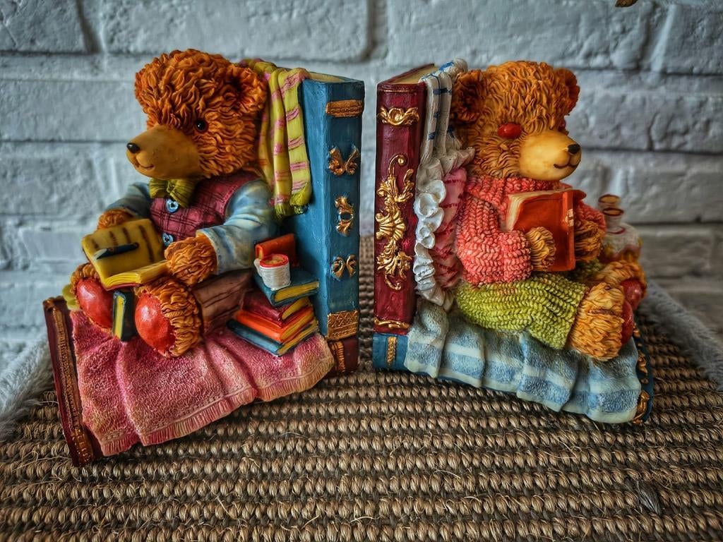 Vintage Boekensteunen Teddyberen - topconditie!, Verzamelen, Beren en Cherished Teddies, Ophalen of Verzenden, Zo goed als nieuw