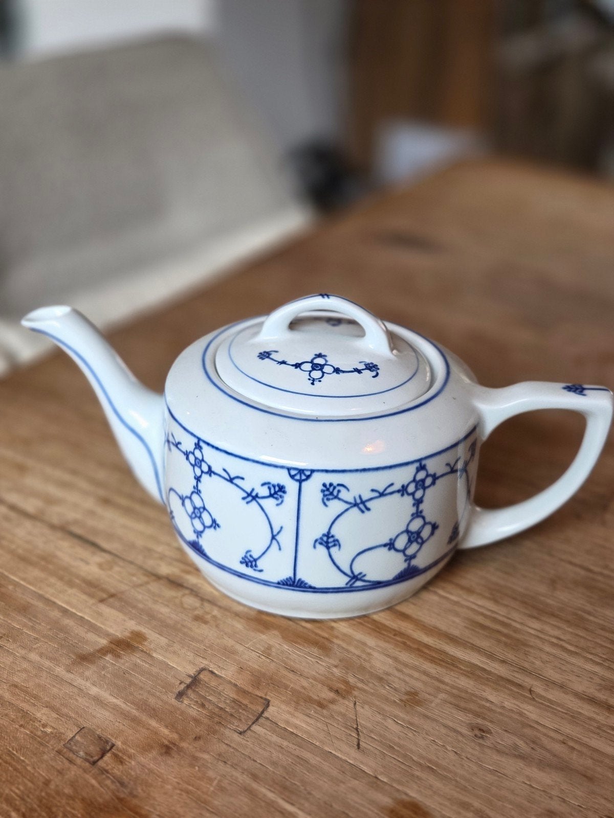 Originele Blauw Saks theepot., Ophalen