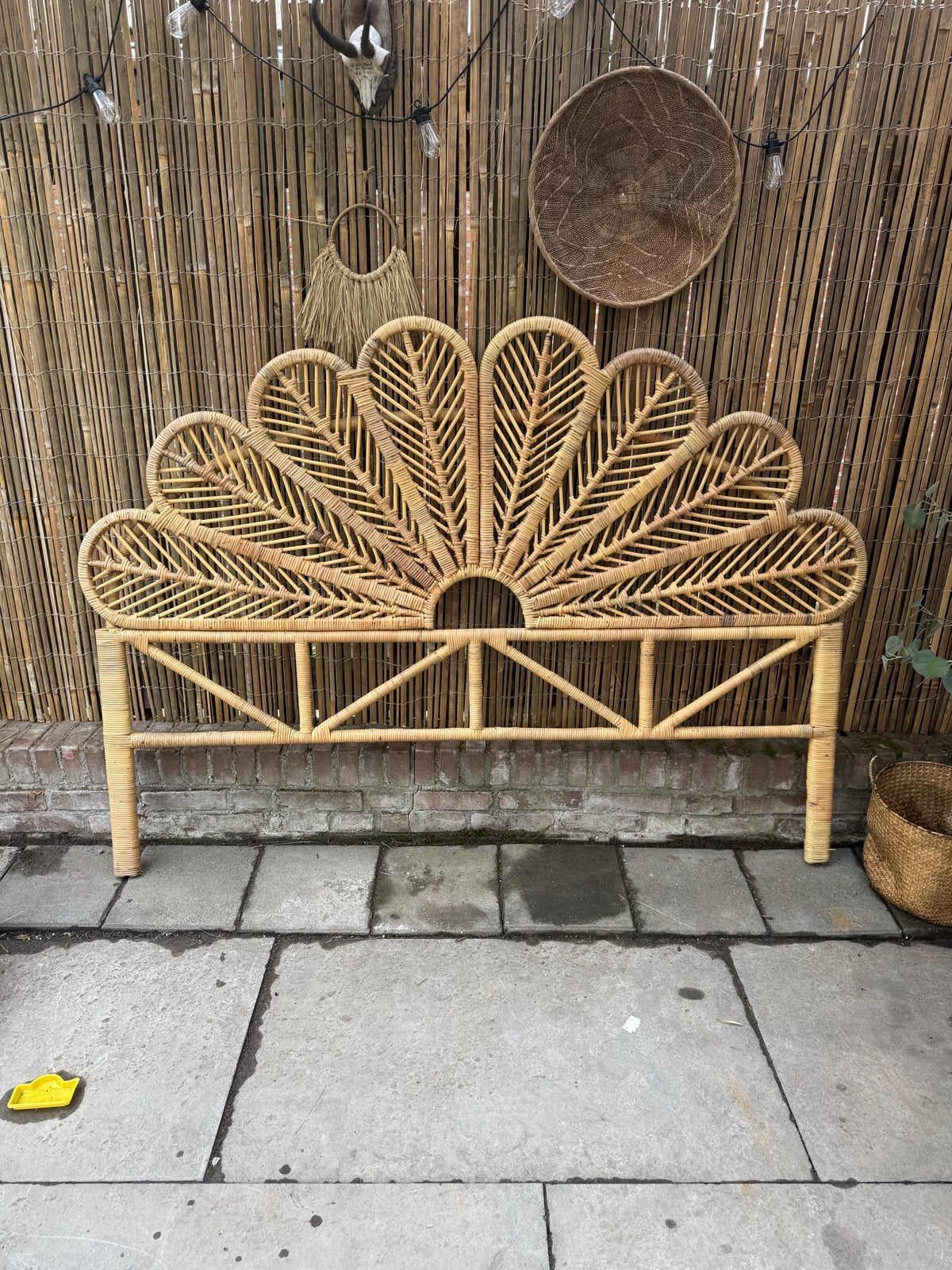 Rotan hoofdeinde 180 breed  - Bohemian stijl, Huis en Inrichting, Woonaccessoires | Overige, Ophalen, Zo goed als nieuw, Natuurlijk materiaal