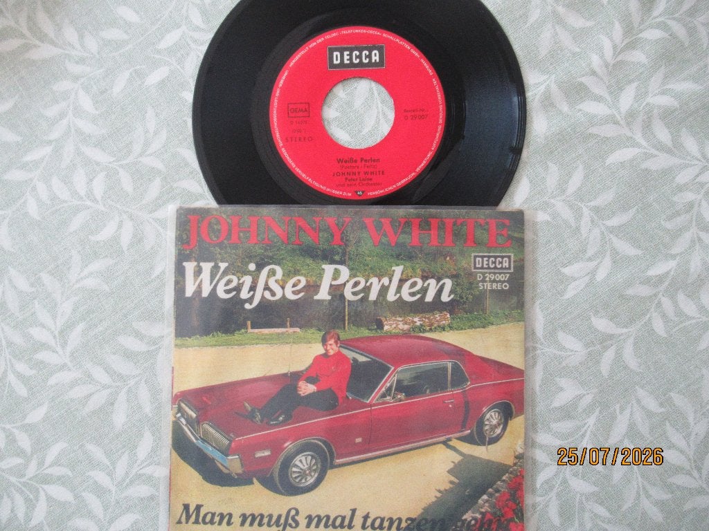 Johnny White   Weisse Perlen, Originele persing, 7 inch, Ophalen of Verzenden, Zo goed als nieuw