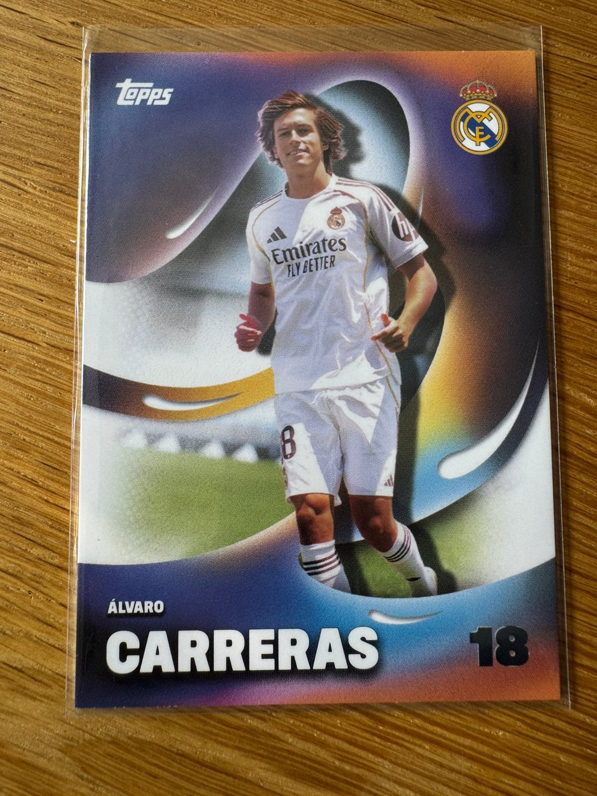 Álvaro Carreras Topps Los Blancos Futuro Real Madrid, Ophalen of Verzenden, Zo goed als nieuw, Buitenlandse clubs, Poster, Plaatje of Sticker