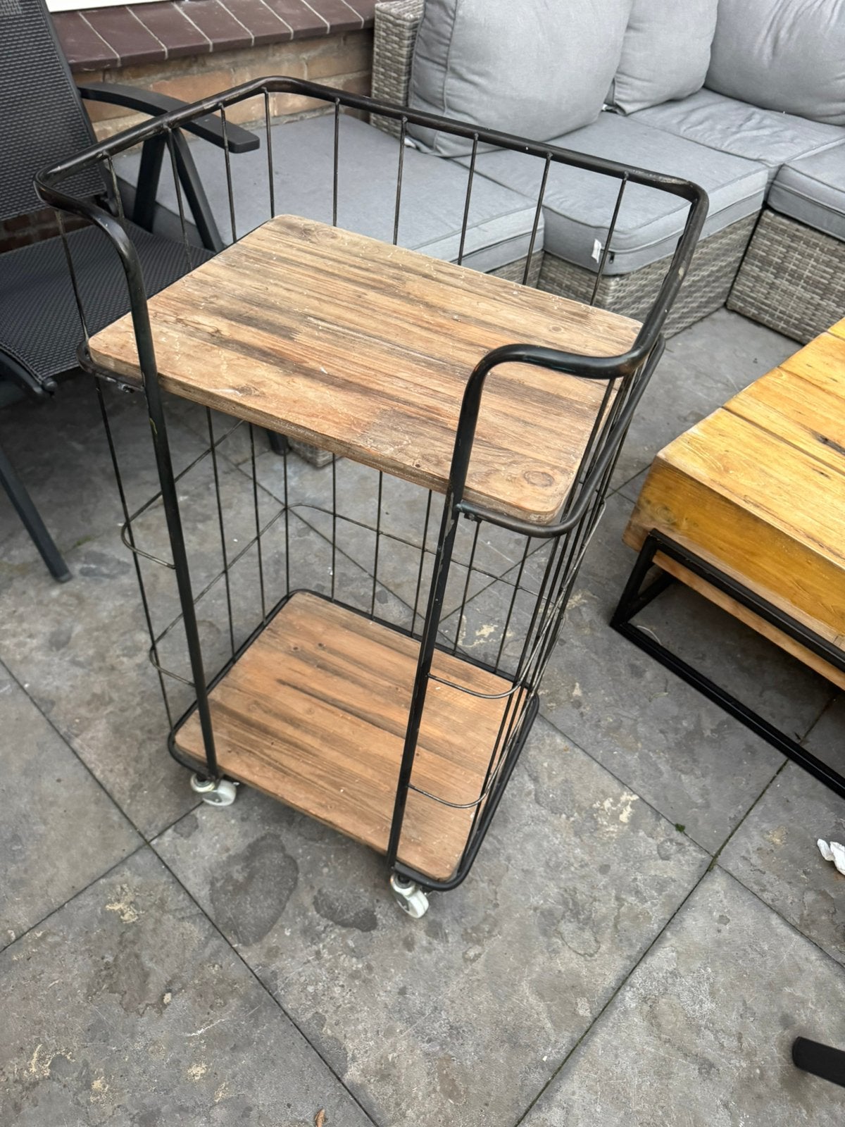 Vintage bakkerskast op wielen / trolley, Ophalen of Verzenden, Gebruikt