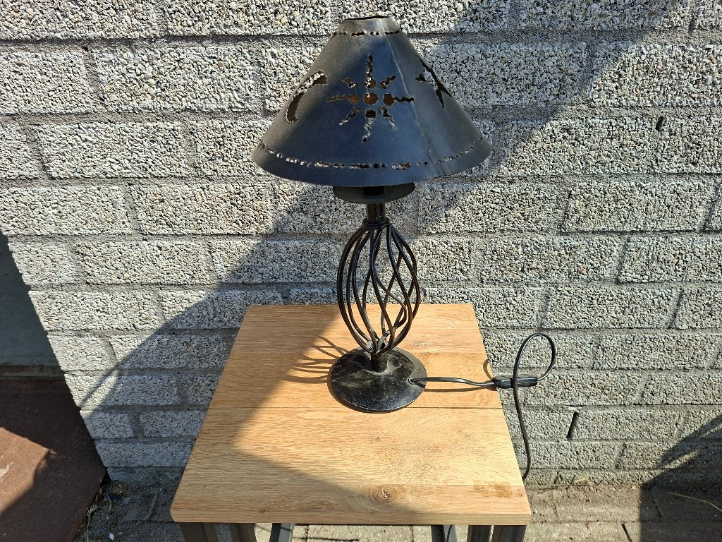 schitterende geheel metalen staande lamp brons achtige kleur, 30 tot 60 watt, Led-lamp, Zo goed als nieuw, E27 (groot)