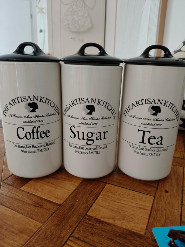 The Artisan Kitchen voorraadpotten - Koffie, Suiker, Thee, Huis en Inrichting, Gebruikt, Ophalen of Verzenden, Voorraadpot, Steen/keramiek
