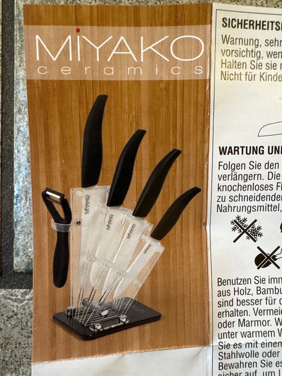 Miyako Keramische Messenset: 4 Messen, Dunschiller, Messenbl, Ophalen of Verzenden, Nieuw, Steen/keramiek, Overige merken