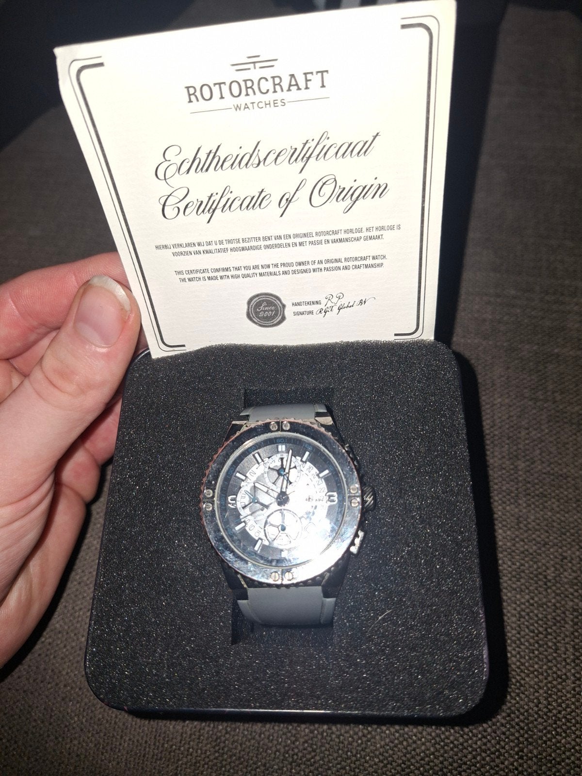 Rotorcraft Scorpion RC3702 Chronograaf grijs bandje, Overige merken, Staal, Met bandje, Polshorloge