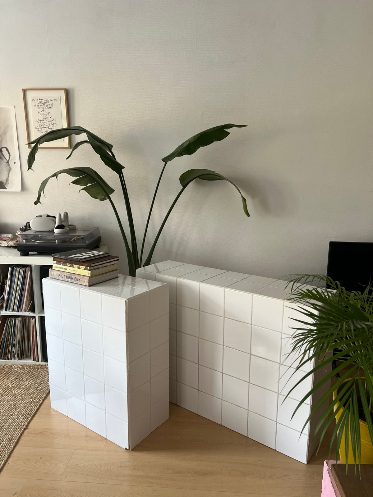 Handgemaakte tegel tafel / kolom / display - Design, Ophalen, Overige materialen, Minder dan 55 cm, Gebruikt