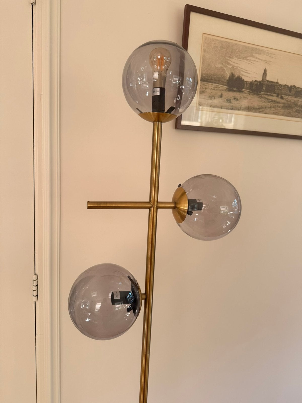 Staande lamp goud bollen, Ophalen, Gebruikt